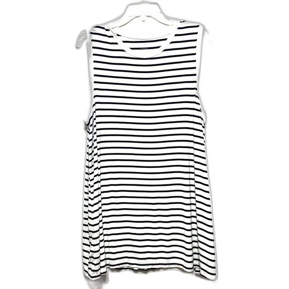 Daily Ritual Blouse Tank Top Black & White Stripe Loose Long Stretch Women sz XL - Picture 1 of 6